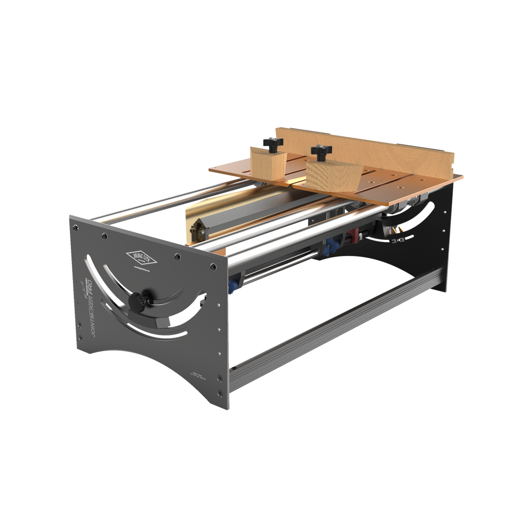 An adjustable back saw mounted on a frame, with a focus on the saw's ability to cut from the bottom up, showing parts such as the blade, gears, and the sliding structure.